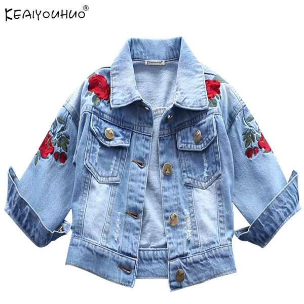 

keaiyouhuo autumn 2018 denim jacket for girls outerwear children clothes girl coat toddler denim jackets long sleeve girls coats, Blue;gray