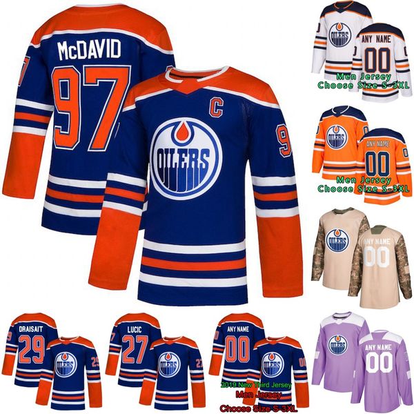 

Edmonton Oilers Connor McDavid Milan Lucic Leon Draisaitl Kris Russell Mikko Koskinen Ryan Nugent-Hopkins Zack Kassian Cam Talbot Jersey
