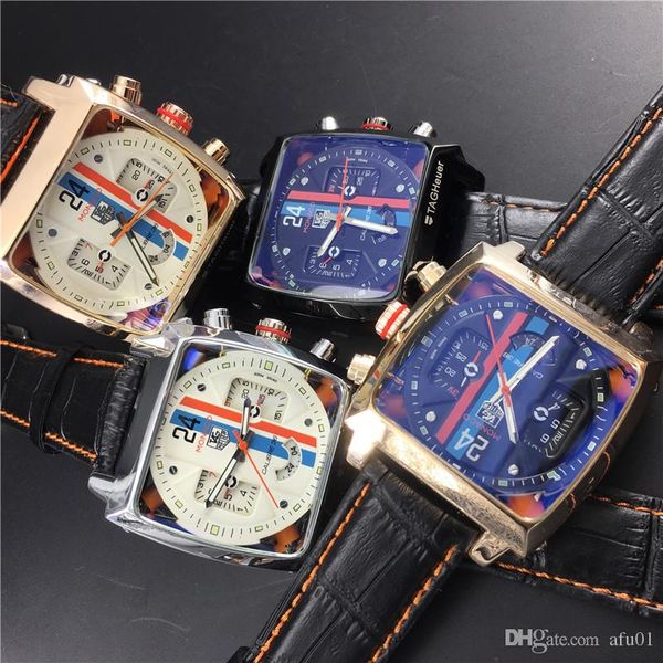 

Monaco Twenty Four Калибр 36 Мужские часы Square Механические автоматические Heuer CAL5110 Спортивные часы мотоцикл гонки золотые часы 4 цвета