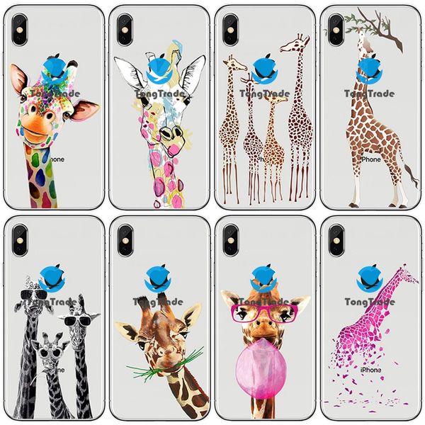 

[tongtrade] soft silicone tpu case for iphone 11 pro x xs max 8 7 6s 6p 5s 5p huawei mate 20 lite p30 p20 pro custom cartoon giraffa case