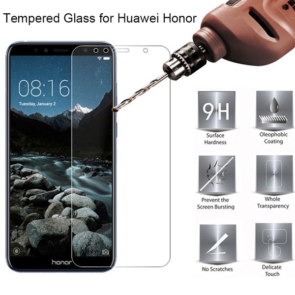 

tempered glass for huawei y7 y5 y6 prime 2018 nova 2 lite screen glass on honor 7a pro 7s glass for honor 7c russia version film