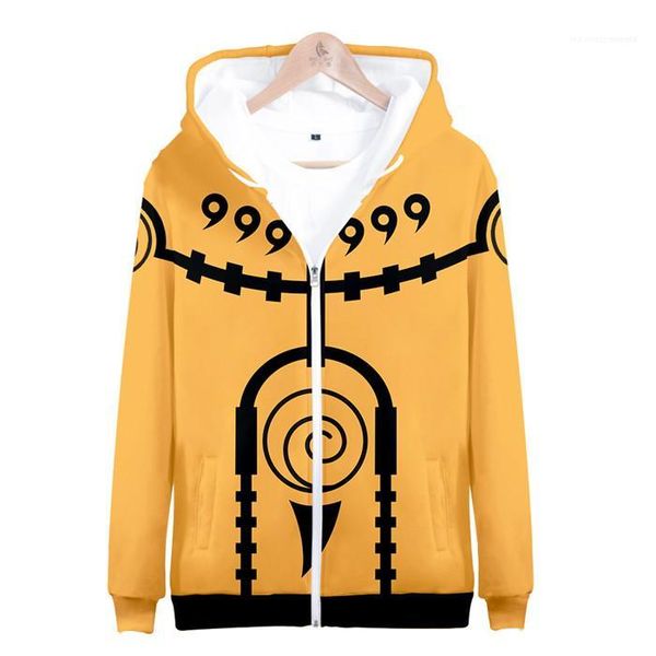 

японская мода мультфильм повседневная одежда мужская осень дизайнер толстовки кардиган наруто 3d печати с длинным рукавом homme одежда, Black