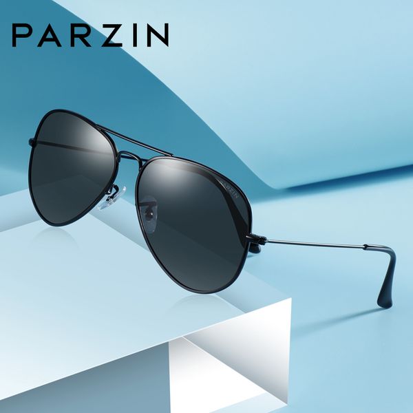 

parzin classic polarized sunglasses men women driving brand designer pilot style alloy frame sun glasses uv400, White;black