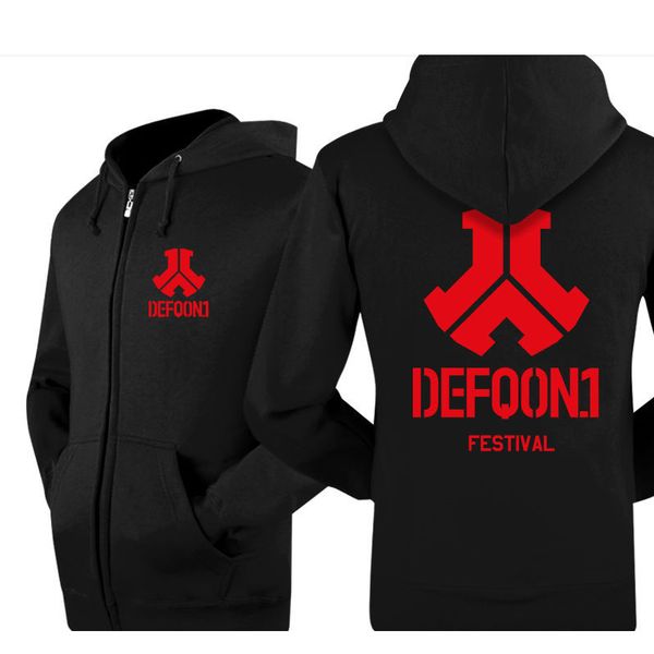 

2019 fashion autumn winter hoodies mens cotton tracksuit sweatshirt men casual zipper hip hop defqon 1 streetwear hoodie jacket, Black