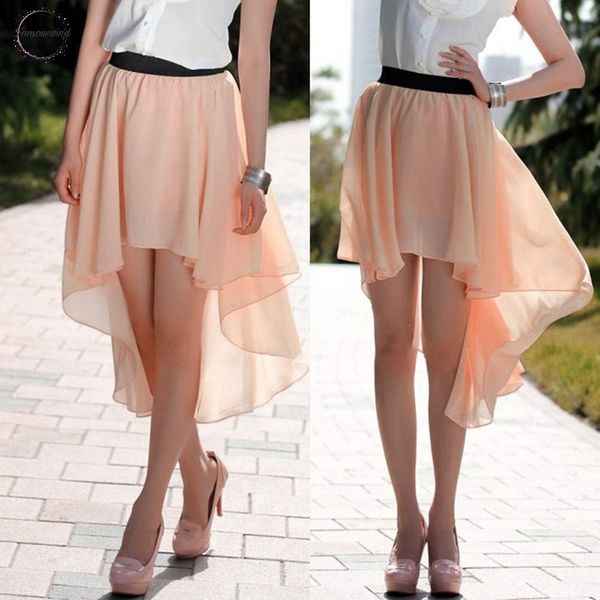

new excellent maxi skirt fashion long asymmetrical bohemian princess pleated 35 asymmetrical women skirt classic chiffon skirt, Black