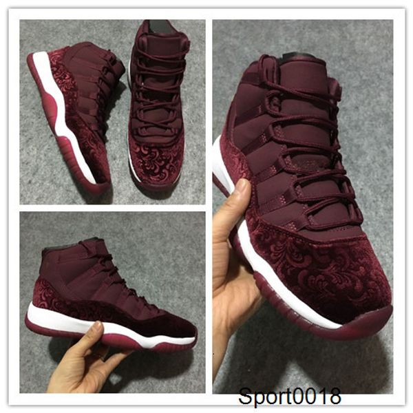 

with box 11 gs velvet heiress red flower night maroon 11s women basketball shoes womens sports sneakers wholesale girl trainers size 36-40, Black