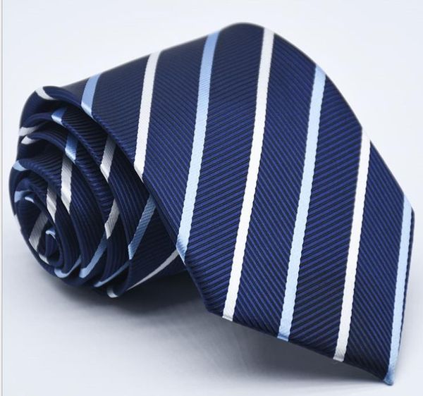 

2019 tie men's business leisure professional tie 8 cm polyester arrow-shaped jacquard stripe tie, Blue;purple