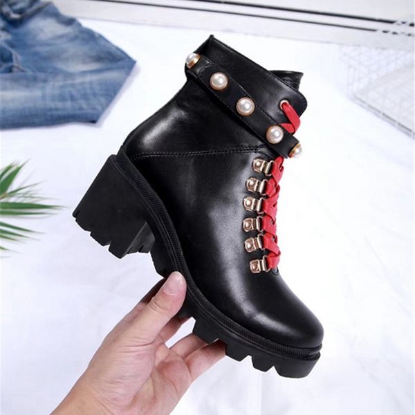 

women martin boots calfskin leather spikes rivet boot lace up ankle bottes booties australie bottines desert boots 10, Black