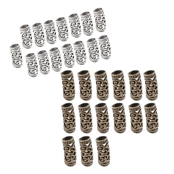 

30pcs dreadlock beads hair rings adjustable hair braid cuff clip tubes set