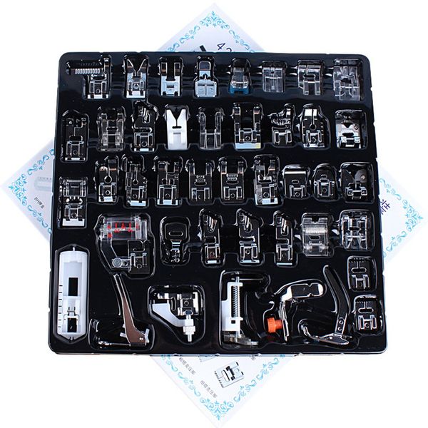 

42/48/52/62pcs mini sewing machine presser foot feet for brother singer sewing presser feet braiding blind stitch darning tools, Black