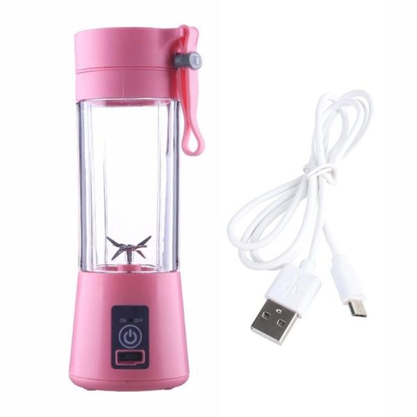 

380ml 2/4 blades mini usb rechargeable portable electric fruit juicer smoothie maker blender machine sports bottle juicing cup