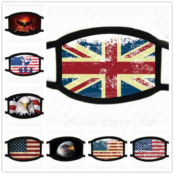 

usa america flag eagle trump printing masks luxury washable cotton face mask breathable summer women man outdoor cycling masks 2020 d52009, Blue