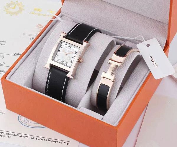 

2020 fashion brand 2 sets women luxury watch bracelet rose gold dresses wrist watches for lady girl water resistant wristwatches de, Slivery;brown