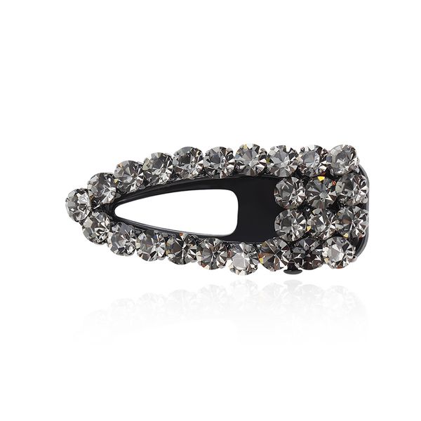 

chimera rhinestone gray black hair pin sparkling alligator clips for women trendy hollow out metal chic bridal barrette ornament, Golden;white