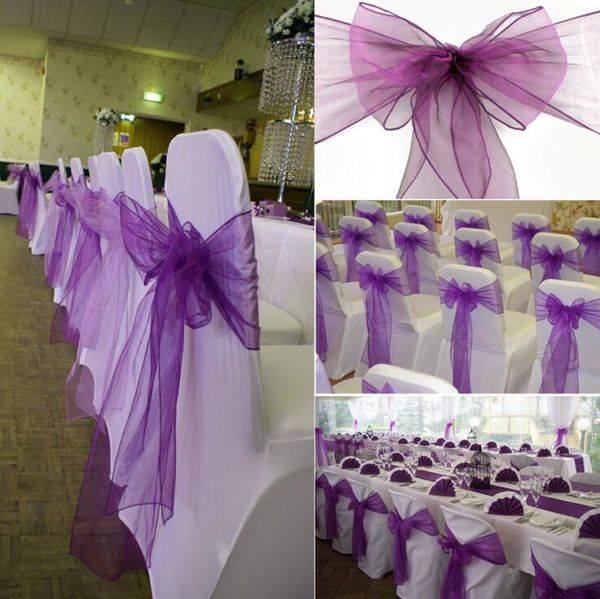 

organza chair sash bow for cover banquet wedding party event chrismas decoration sheer organza fabric chair covers sashes 18*275cm ysy361-l
