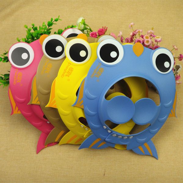 

shampoo cap 2016 new baby bath adjustable shower hat goldfish ear protection children shower cap bath & shower product baby hat