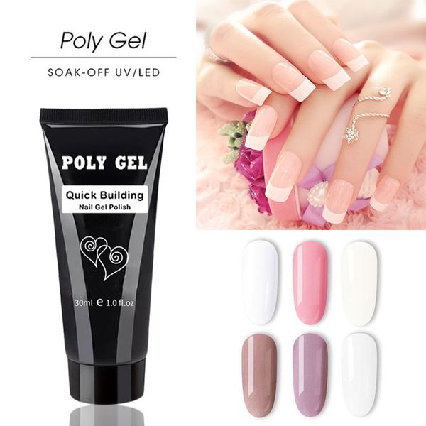

30g poly gel crystal extend uv nail gel extension builder polygel nail art lacquer jelly acrylic builder uv poly, Red;pink