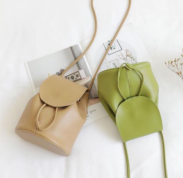 

summer drawstring bucket bag i simple casual soft leather shoulder bag small fresh wild crossbody