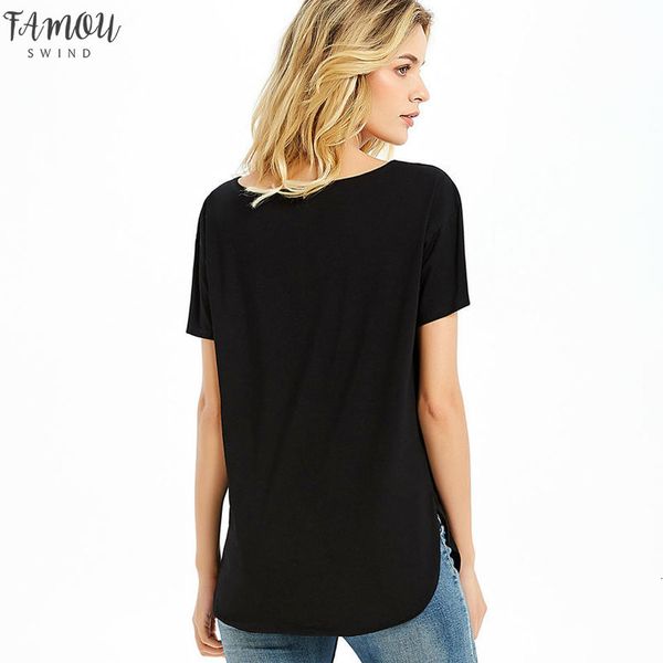 

womens vee neck t shirts ladies plain tee short sleeve solid basic loose cotton casual, White