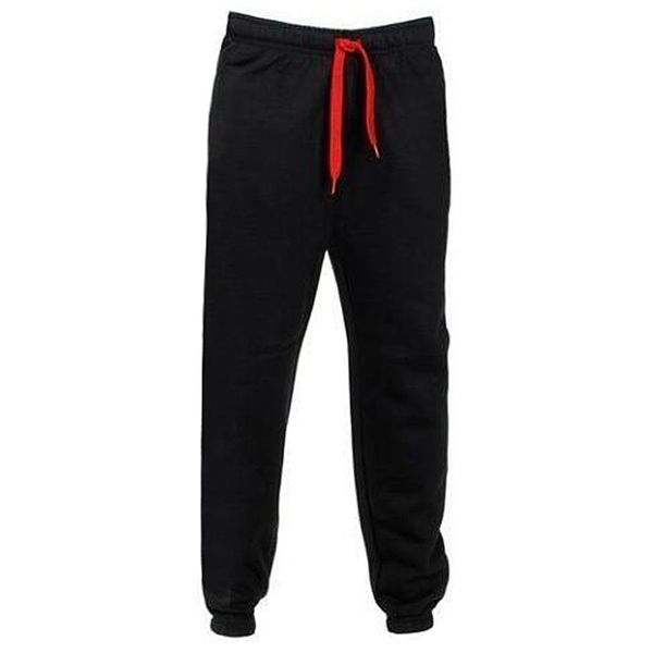 

men's casual solid outdoor work pants cargo pants new fashion sports trouser loose plus size casual simple stitching, Black