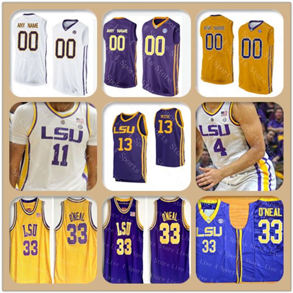 

custom 2020 ncaa lsu tigers basketball jersey skylar mays emmitt williams trendon watford darius days bob pettit 33 o'neal 25 simmons 4, Black