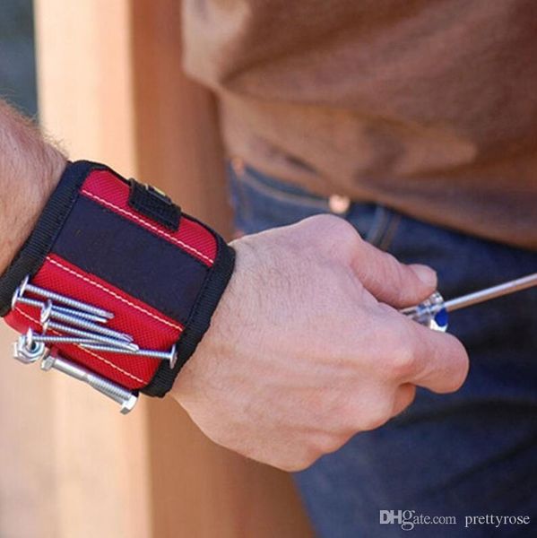 

strong magnetic wristband pocket tool practical arm band wrist toolkit belt pouch bag belt screws holder holding tools 10 magnets