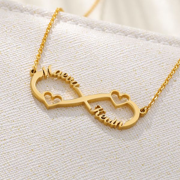 

v attract personalized name necklace rose gold silver infinity pendant friendship necklace bridesmaid gift fashion jewelry