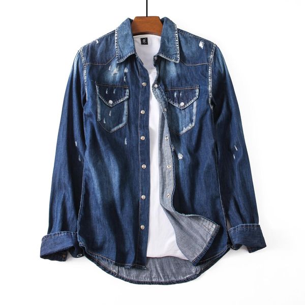 

мужские рубашки мода случайные лацкане мыть джинсовой длинными рукавами рубашки случайные рубашки высокого качества м-xxl, White;black