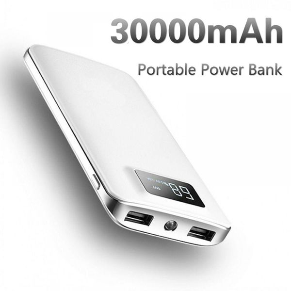 

power bank 30000mah portable external battery lcd screen display powerbank dual usb poverbank charger for iphone xiaomi huawei