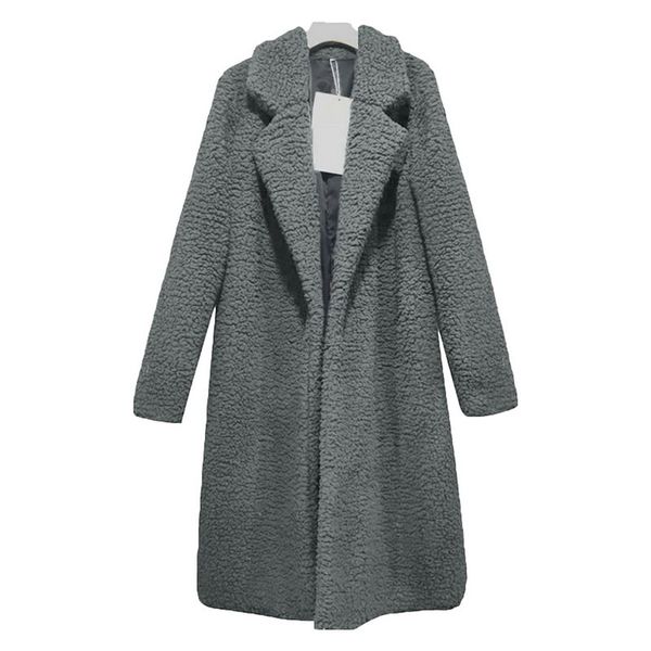 

spring women coat thin fashion solid plus size wool blend white long 3xl vintage turn down collar streetwear coats, Black