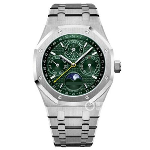 

горячие продажи мужские часы 41 мм 26574 royal oak автоматические часы из нержавеющей стали 18 карат золотые часы 2813 механизм роскошные му, Slivery;brown