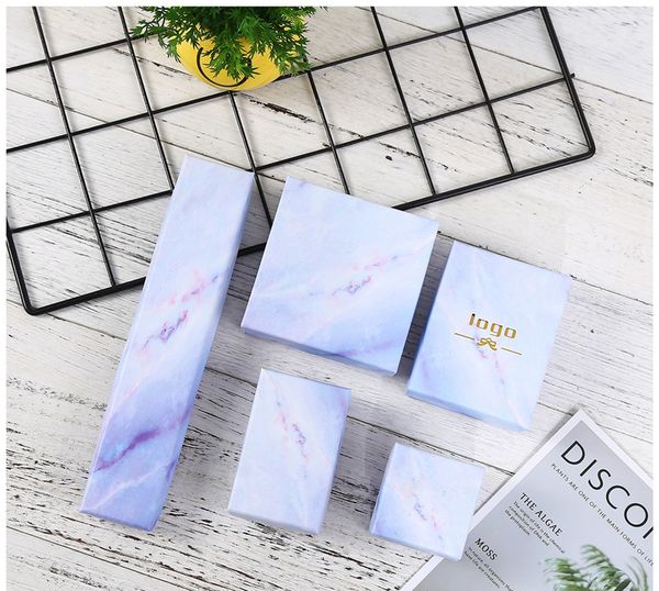 

[ddisplay]ins style marble pattern jewelry gift box glamour ring boxes monthly earring small jewelry display fineness necklace package box, Black;white