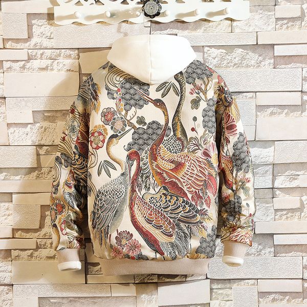 

quality japanese embroidery bomber jacket men fashion spring autumn hip hop streetwear men jackets casual mens coats windbreaker, Black;brown