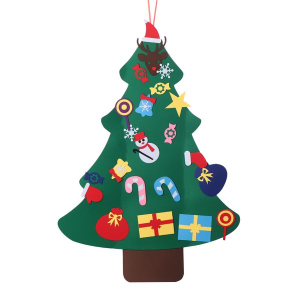 

1pc diy felt christmas tree new year gifts artificial tree wall hanging ornaments christmas decoration for home kids toys