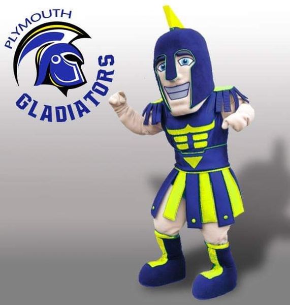 

custom plymouth mascot costume, Red;yellow