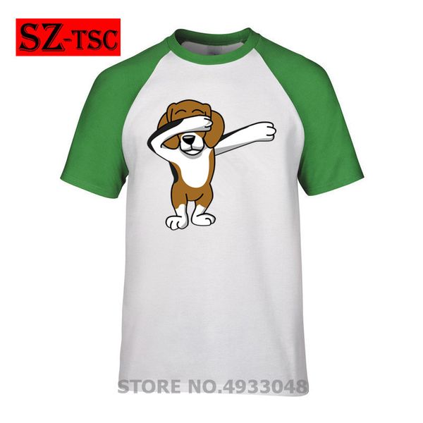 

cute dabbing beagle dab dance t-shirt men 100% cotton male tee shirt loose short sleeve funny printed casual oversize tshirt, White;black