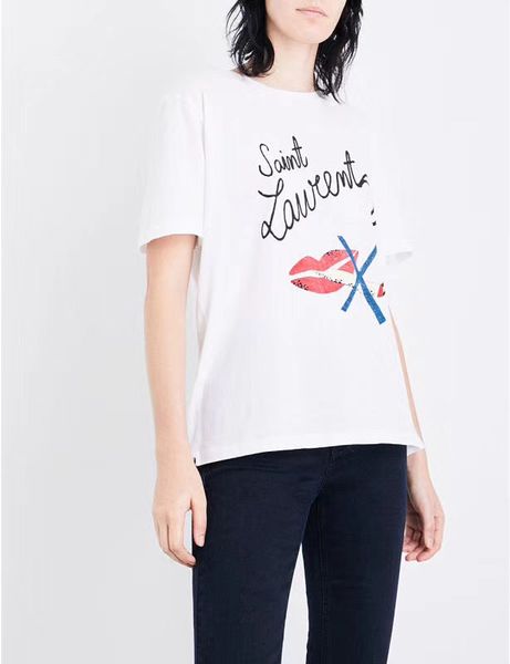 

men womens designer t shirts front chest no smoking lips luxury shirts short sleeve brand shirts new arrival brand summer tee wholesale, White;black