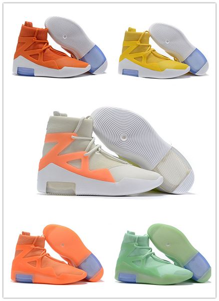 

2019 new arrive gao bang fear of god 1 mens basketball shoes orange green yellow mesh breathable sports sneakers size 40-46