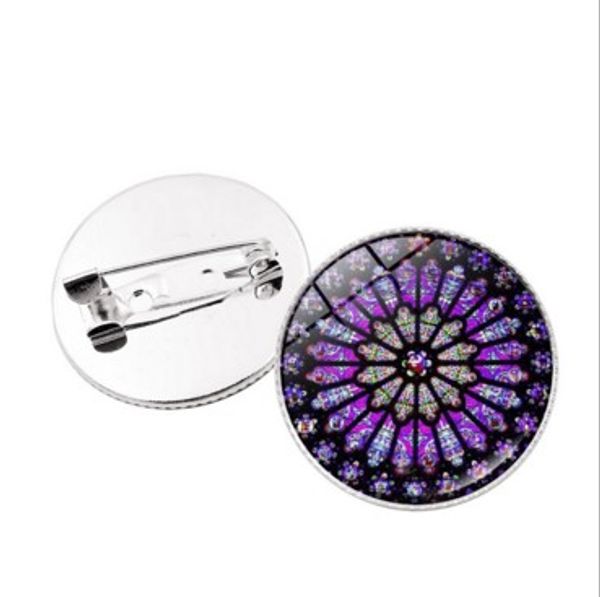 

notre dame cathedral glass badge brooches cabochon pin brooches jewelry gifts for friends , lovers , families, Gray