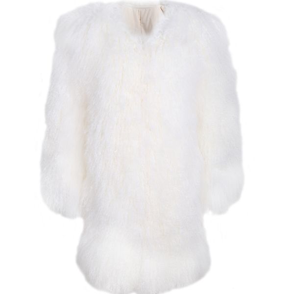

women fur coat ladies real fur coat natural lamb, Black