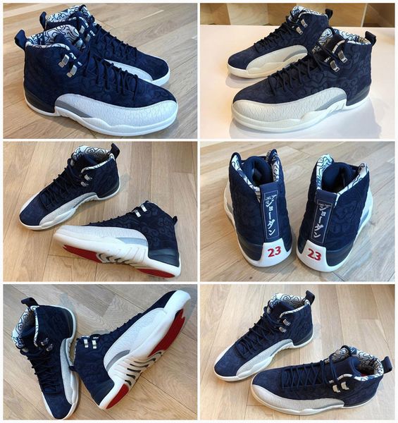

2020 new jumpman 12 12s mens retro basketball shoes international flight blue white men trainers athletic sports sneakers, Black