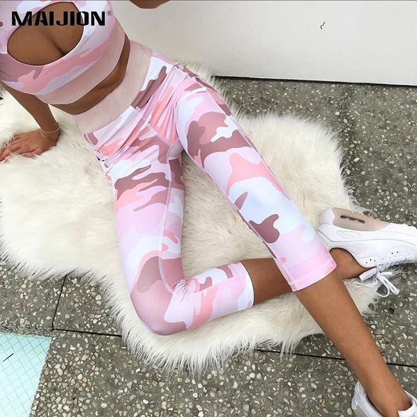 

maijion fashion slim running yoga sets women print tracksuits elastic quick dry fitness sportswear ladies gym sport crop set, White;red