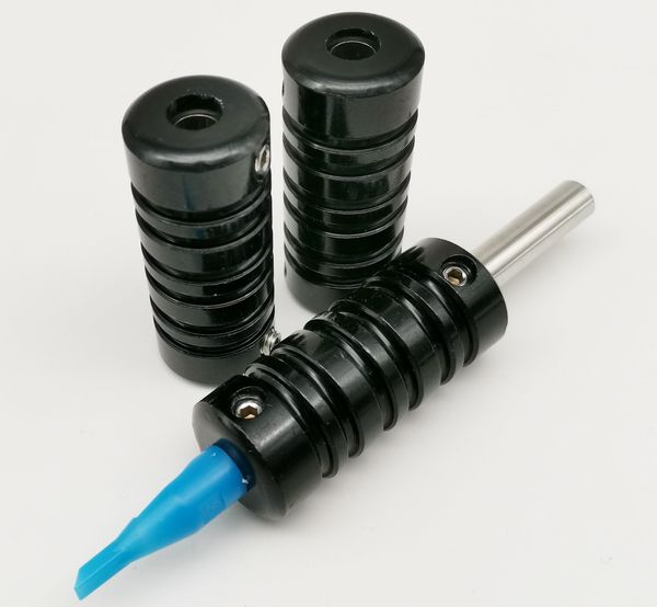 

20pcs to usa france drop shipping 19mm dark black aluminum alloy tattoo machine grips tubes with back stem 3/4