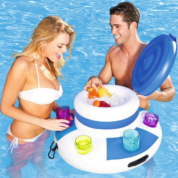 

water ice cube storage bucket swimming pool accessories inflatable float air mattress water game play toys drink for party