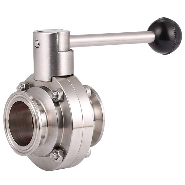 

1-1/2 inch 51mm sus 304 stainless steel sanitary 2 inch tri clamp butterfly flow control valve homebrew beer dairy product