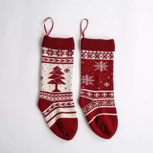 

18inch knitted christmas stockings gift holders xmas tree fireplace hanging ornaments seasonal decorations