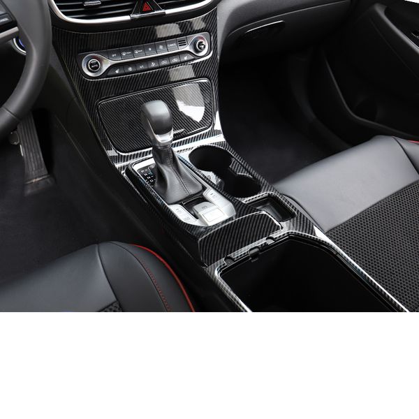 

lsrtw2017 carbon fiber abs car gear panel frame trims for tucson 2019 2020 interior accessories chrome