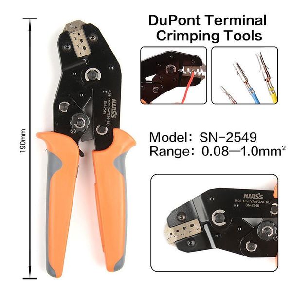 

sn-2549 обжимные клещи 0.08-1mm2 28-18awg xh2.54 ph2.0 2510 sm вкладка подключи клеммы включает особенности sn-28b и sn-01bm y200321