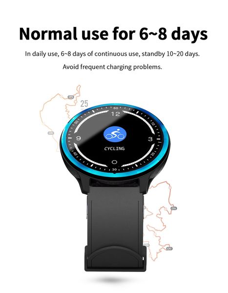

p69 ip68 waterpoof smart watch 1.3" touch screen fitness tracker heart rate blood pressure blood oxygen sleep monitor calorie smartwatc