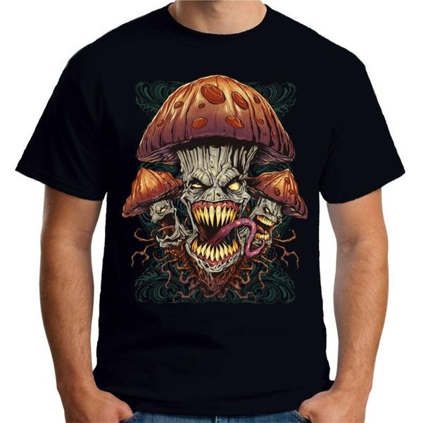

velocitee mens t-shirt evil magic mushroom w20369, White;black